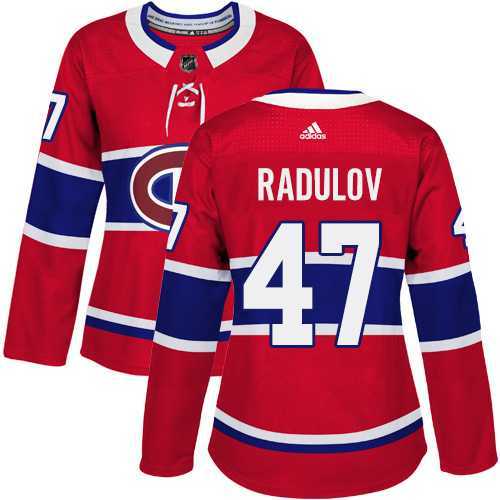 Women's Adidas Montreal Canadiens #47 Alexander Radulov Red Home Authentic Stitched NHL Jersey