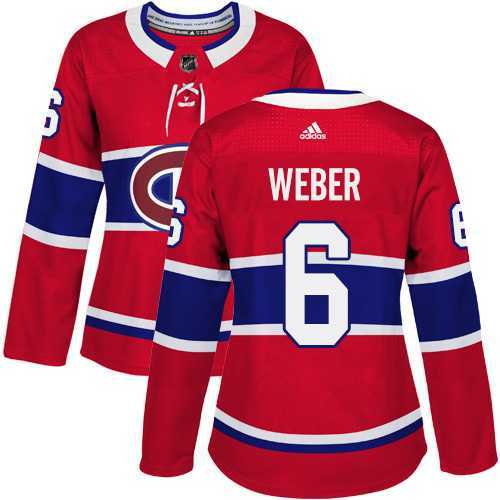Women's Adidas Montreal Canadiens #6 Shea Weber Red Home Authentic Stitched NHL Jersey