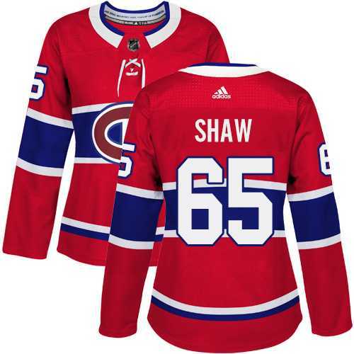 Women's Adidas Montreal Canadiens #65 Andrew Shaw Red Home Authentic Stitched NHL Jersey