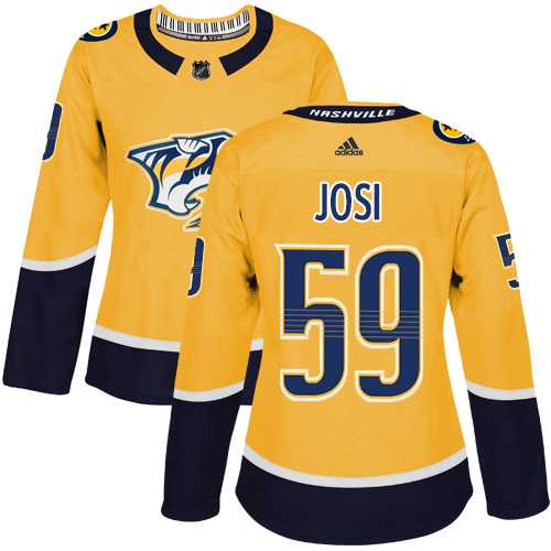 Women's Adidas Nashville Predators #59 Roman Josi Yellow Home Authentic Stitched NHL Jersey