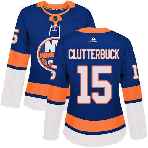 Women's Adidas New York Islanders #15 Cal Clutterbuck Royal Blue Home Authentic Stitched NHL Jersey