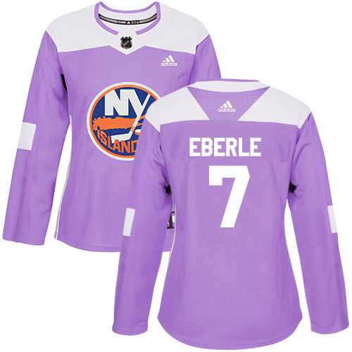 Women's Adidas New York Islanders #7 Jordan Eberle Purple Authentic Fights Cancer Stitched NHL Jersey