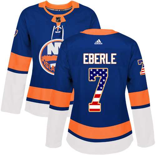Women's Adidas New York Islanders #7 Jordan Eberle Royal Blue Home Authentic USA Flag Stitched NHL Jersey