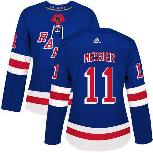 Women's Adidas New York Rangers #11 Mark Messier Royal Blue Home Authentic Stitched NHL Jersey