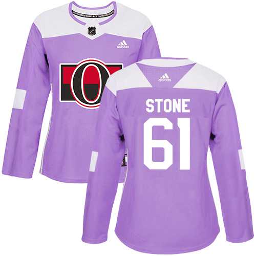 Women's Adidas Ottawa Senators #61 Mark Stone Purple Authentic Fights Cancer Stitched NHL Jersey