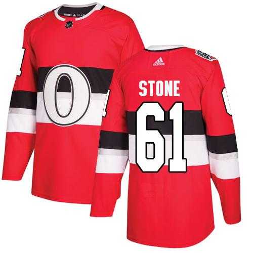 Women's Adidas Ottawa Senators #61 Mark Stone Red Authentic 2017 100 Classic Stitched NHL Jersey