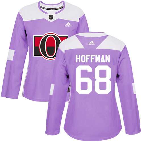 Women's Adidas Ottawa Senators #68 Mike Hoffman Purple Authentic Fights Cancer Stitched NHL Jersey