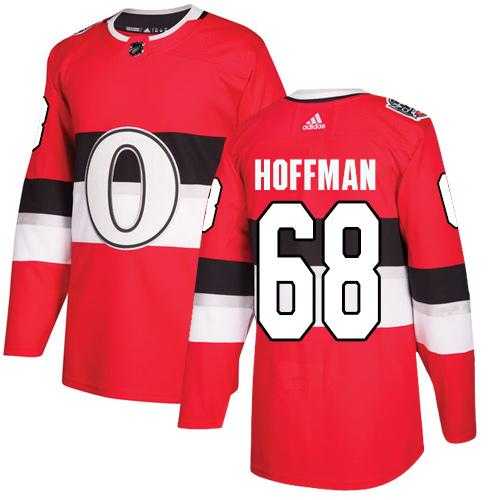 Women's Adidas Ottawa Senators #68 Mike Hoffman Red Authentic 2017 100 Classic Stitched NHL Jersey