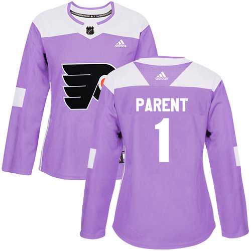 Women's Adidas Philadelphia Flyers #1 Bernie Parent Purple Authentic Fights Cancer Stitched NHL Jersey