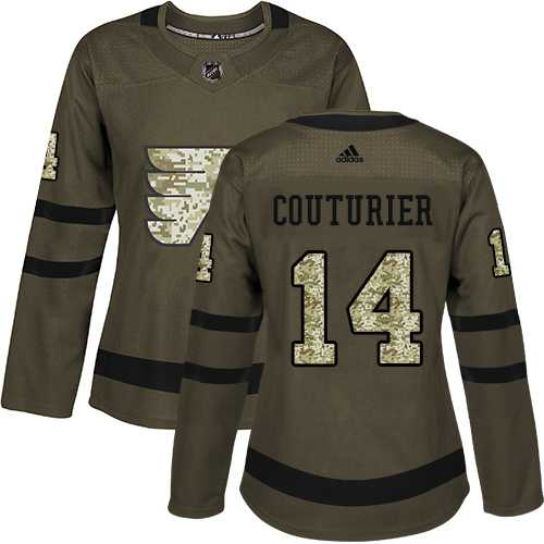 Women's Adidas Philadelphia Flyers #14 Sean Couturier Green Salute to Service Stitched NHL Jersey
