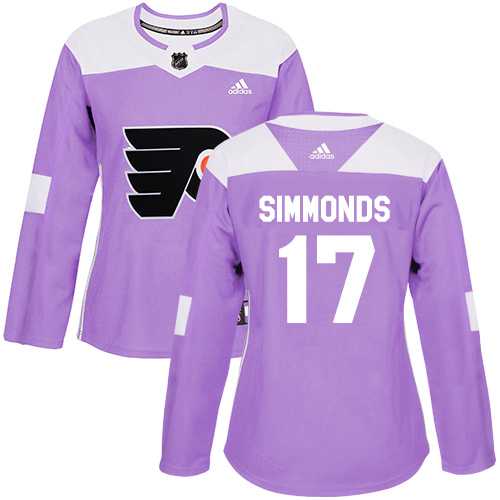 Women's Adidas Philadelphia Flyers #17 Wayne Simmonds Purple Authentic Fights Cancer Stitched NHL Jersey