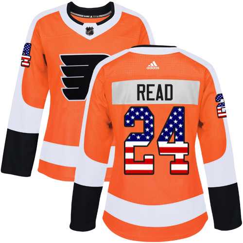 Women's Adidas Philadelphia Flyers #24 Matt Read Orange Home Authentic USA Flag Stitched NHL Jersey