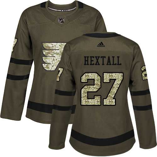 Women's Adidas Philadelphia Flyers #27 Ron Hextall Green Salute to Service Stitched NHL Jersey