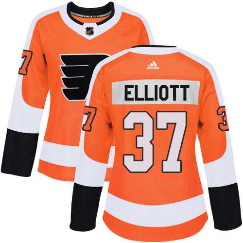 Women's Adidas Philadelphia Flyers #37 Brian Elliott Orange Home Authentic Stitched NHL