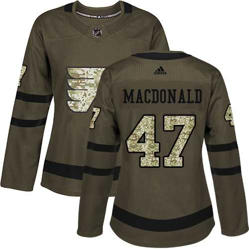 Women's Adidas Philadelphia Flyers #47 Andrew MacDonald Green Salute to Service Stitched NHL Jersey