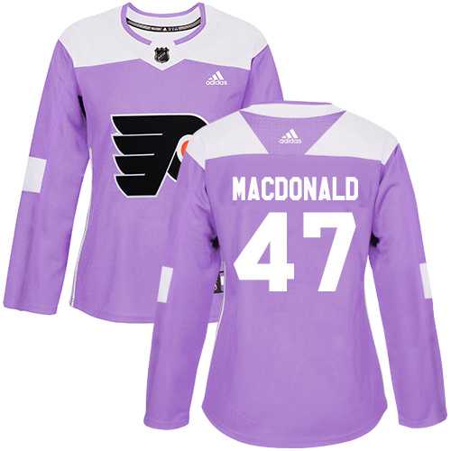 Women's Adidas Philadelphia Flyers #47 Andrew MacDonald Purple Authentic Fights Cancer Stitched NHL Jersey