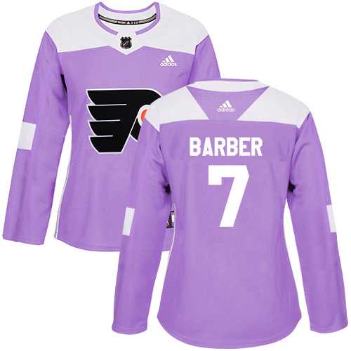 Women's Adidas Philadelphia Flyers #7 Bill Barber Purple Authentic Fights Cancer Stitched NHL Jersey