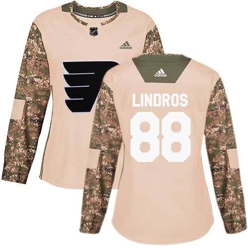 Women's Adidas Philadelphia Flyers #88 Eric Lindros Camo Authentic 2017 Veterans Day Stitched NHL Jersey