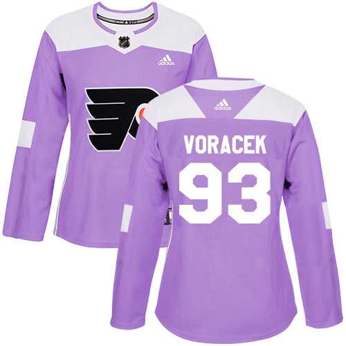 Women's Adidas Philadelphia Flyers #93 Jakub Voracek Purple Authentic Fights Cancer Stitched NHL Jersey
