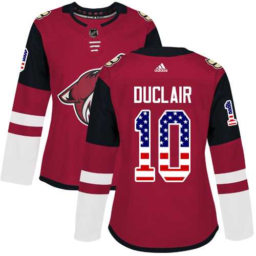 Women's Adidas Phoenix Coyotes #10 Anthony Duclair Maroon Home Authentic USA Flag Stitched NHL Jersey