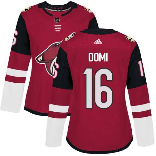 Women's Adidas Phoenix Coyotes #16 Max Domi Maroon Home Authentic Stitched NHL Jersey