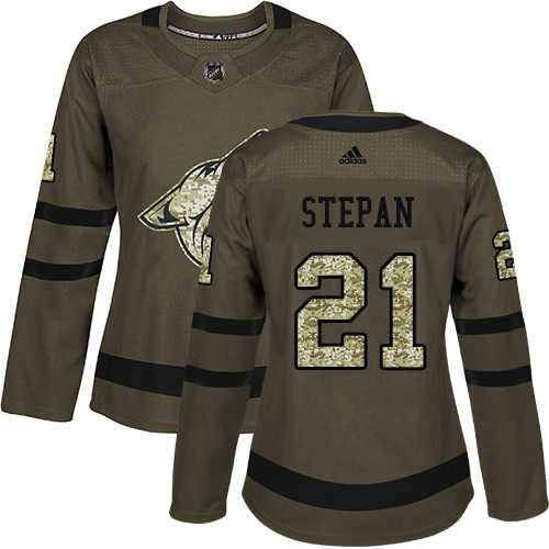 Women's Adidas Phoenix Coyotes #21 Derek Stepan Green Salute to Service Stitched NHL
