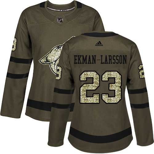 Women's Adidas Phoenix Coyotes #23 Oliver Ekman-Larsson Green Salute to Service Stitched NHL Jersey