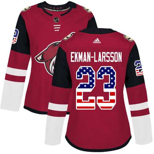 Women's Adidas Phoenix Coyotes #23 Oliver Ekman-Larsson Maroon Home Authentic USA Flag Stitched NHL Jersey