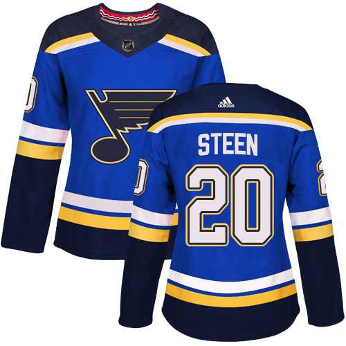 Women's Adidas St. Louis Blues #20 Alexander Steen Blue Home Authentic Stitched NHL Jersey