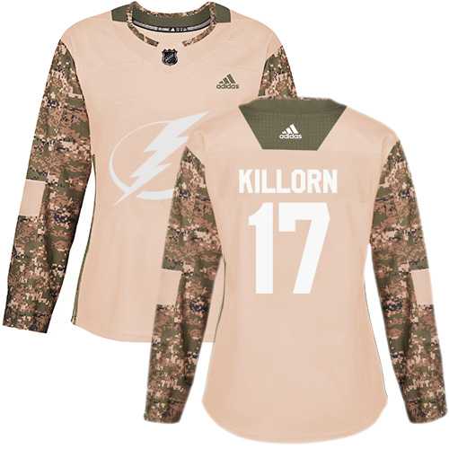 Women's Adidas Tampa Bay Lightning #17 Alex Killorn Camo Authentic 2017 Veterans Day Stitched NHL Jersey