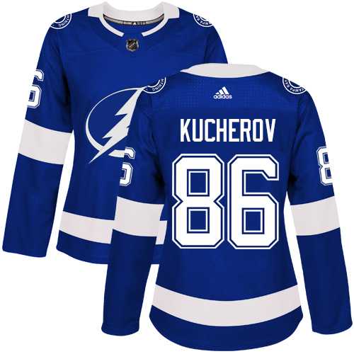 Women's Adidas Tampa Bay Lightning #86 Nikita Kucherov Blue Home Authentic Stitched NHL Jersey