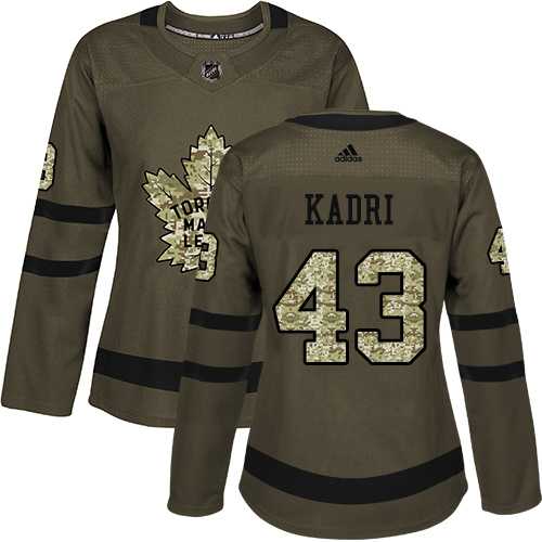 Women's Adidas Toronto Maple Leafs #43 Nazem Kadri Green Salute to Service Stitched NHL Jersey