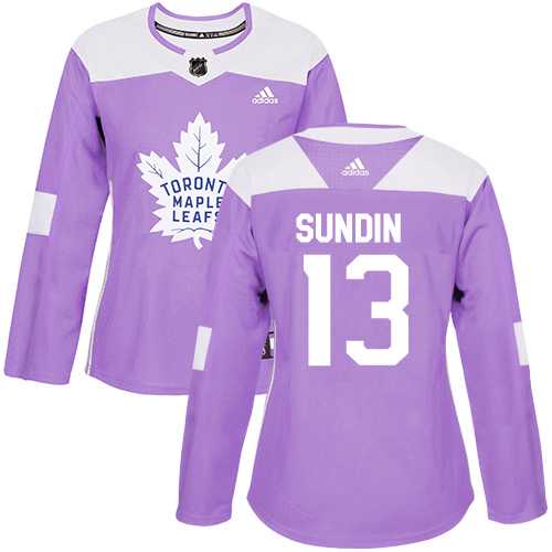 Women's Adidas Toronto Maple Leafs #13 Mats Sundin Purple Authentic Fights Cancer Stitched NHL Jersey