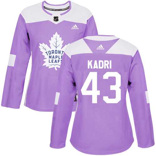 Women's Adidas Toronto Maple Leafs #43 Nazem Kadri Purple Authentic Fights Cancer Stitched NHL Jersey