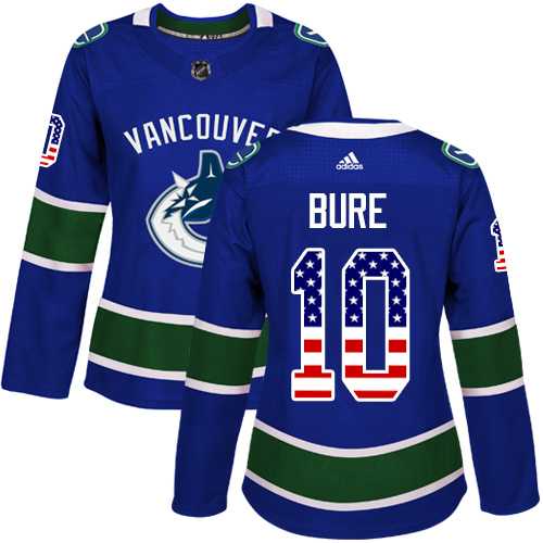Women's Adidas Vancouver Canucks #10 Pavel Bure Blue Home Authentic USA Flag Stitched NHL Jersey