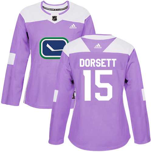Women's Adidas Vancouver Canucks #15 Derek Dorsett Purple Authentic Fights Cancer Stitched NHL Jersey