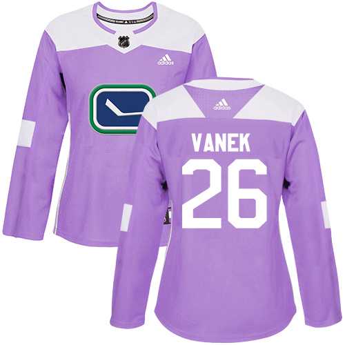 Women's Adidas Vancouver Canucks #26 Thomas Vanek Purple Authentic Fights Cancer Stitched NHL Jersey