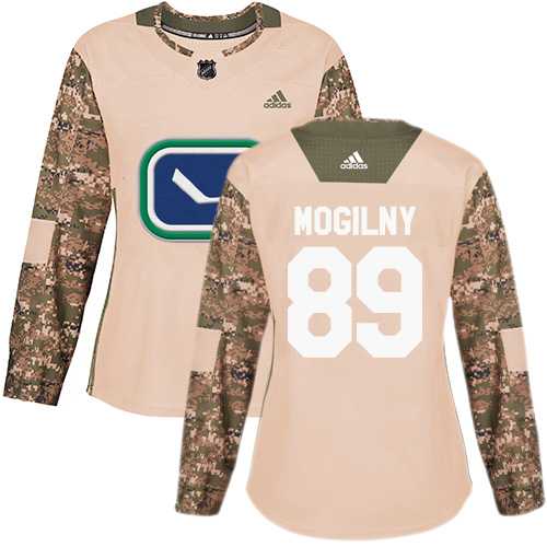 Women's Adidas Vancouver Canucks #89 Alexander Mogilny Camo Authentic 2017 Veterans Day Stitched NHL Jersey