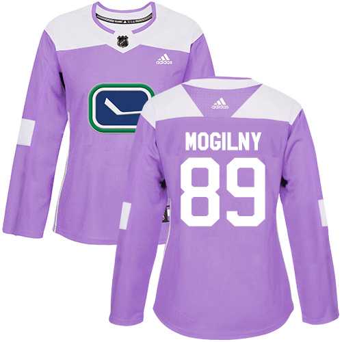 Women's Adidas Vancouver Canucks #89 Alexander Mogilny Purple Authentic Fights Cancer Stitched NHL Jersey
