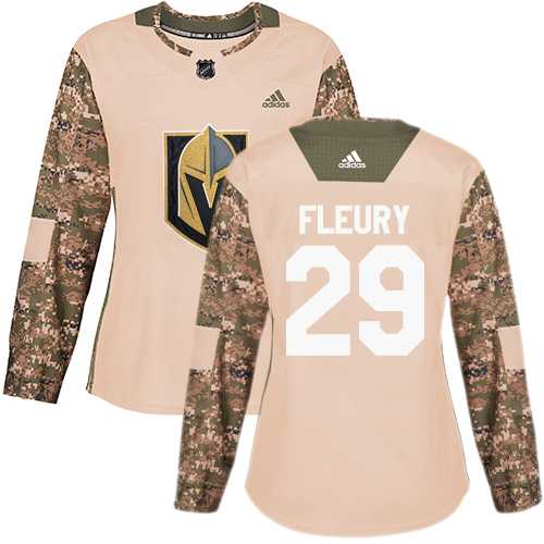 Women's Adidas Vegas Golden Knights #29 Marc-Andre Fleury Camo Authentic 2017 Veterans Day Stitched NHL Jersey