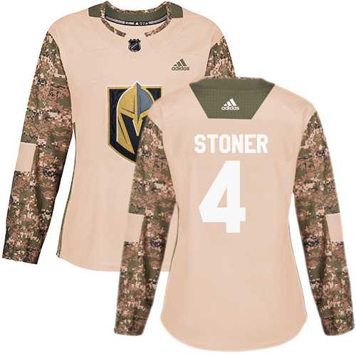 Women's Adidas Vegas Golden Knights #4 Clayton Stoner Camo Authentic 2017 Veterans Day Stitched NHL Jersey