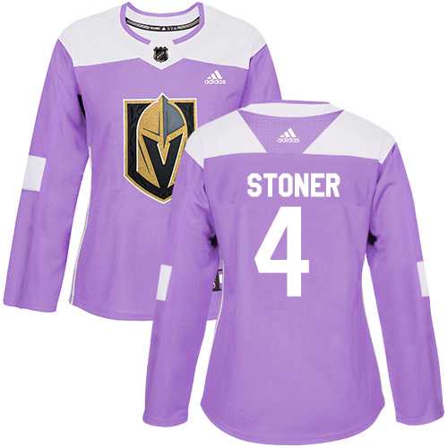Women's Adidas Vegas Golden Knights #4 Clayton Stoner Purple Authentic Fights Cancer Stitched NHL Jersey