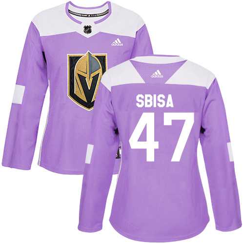 Women's Adidas Vegas Golden Knights #47 Luca Sbisa Purple Authentic Fights Cancer Stitched NHL Jersey