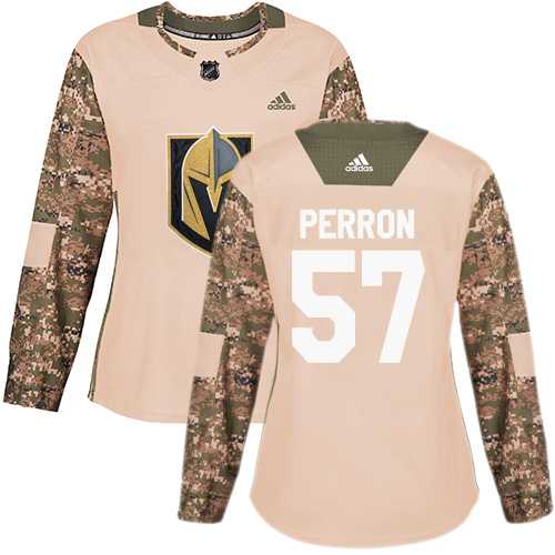Women's Adidas Vegas Golden Knights #57 David Perron Camo Authentic 2017 Veterans Day Stitched NHL Jersey