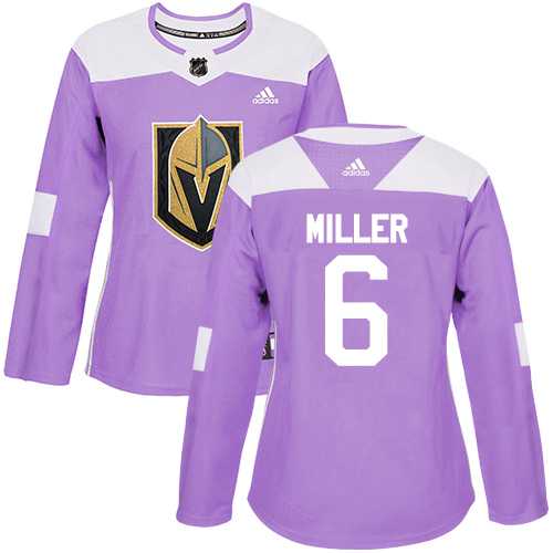 Women's Adidas Vegas Golden Knights #6 Colin Miller Purple Authentic Fights Cancer Stitched NHL Jersey