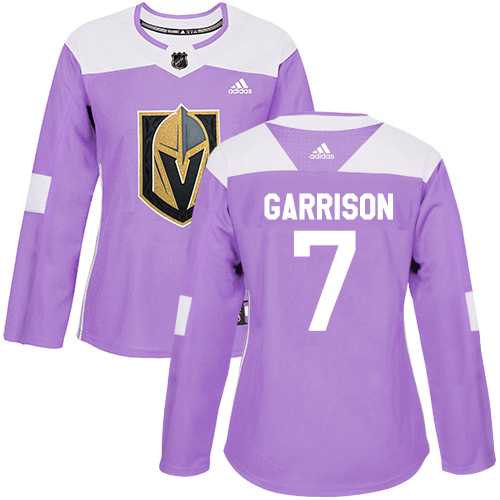 Women's Adidas Vegas Golden Knights #7 Jason Garrison Purple Authentic Fights Cancer Stitched NHL Jersey