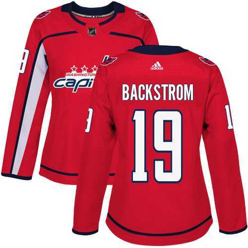 Women's Adidas Washington Capitals #19 Nicklas Backstrom Red Home Authentic Stitched NHL Jersey