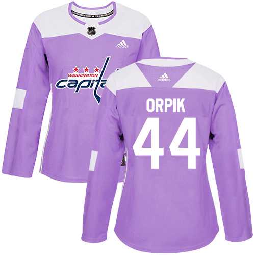 Women's Adidas Washington Capitals #44 Brooks Orpik Purple Authentic Fights Cancer Stitched NHL Jersey