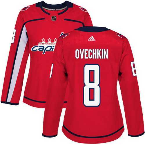 Women's Adidas Washington Capitals #8 Alex Ovechkin Red Home Authentic Stitched NHL Jersey