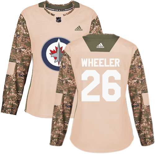 Women's Adidas Winnipeg Jets #26 Blake Wheeler Camo Authentic 2017 Veterans Day Stitched NHL Jersey